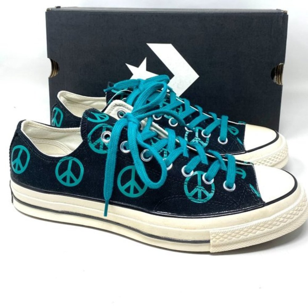 💖MEGA SALE💖Converse ☮️ Men  167915C CHUCK 70 OX Black Canvas Malachite Print